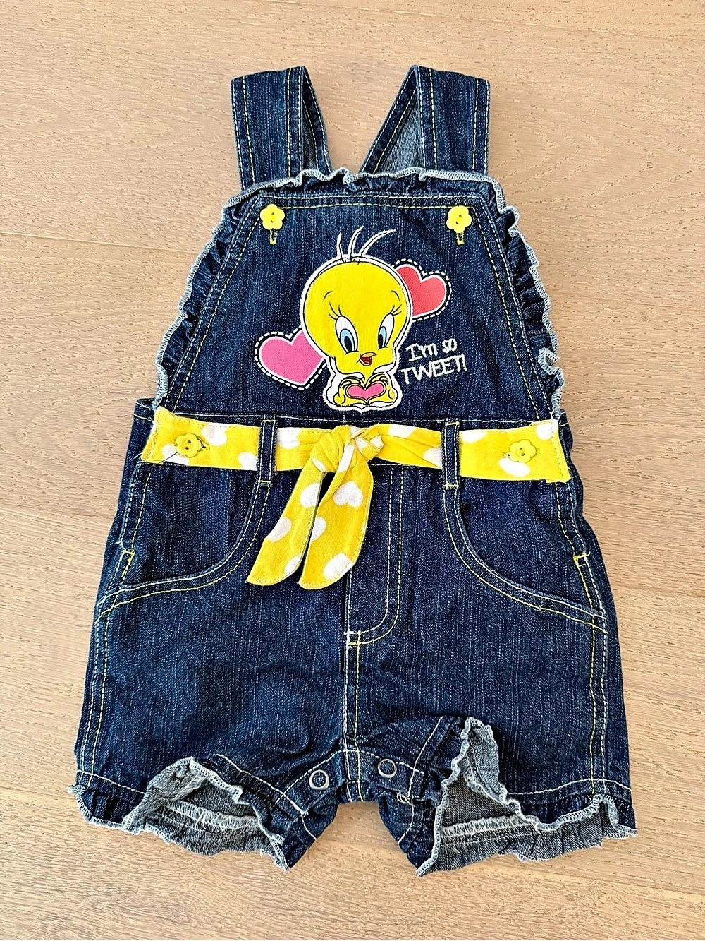 Vintage Tweety Denim Romper Girls 18m